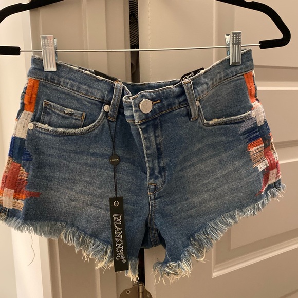 Blank NYC denim shorts boho print